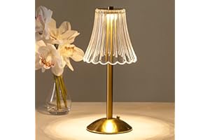 Cordless Table Lamps for Home,Table,Dining Room, Gold Rechargeable Lamps, USB Charge 12'' Tall LED Brass Portable Outdoor Ind