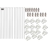 15Pcs Adjustable Pushrod Connector Linkage Stopper 1.3mm + Nylon Control Horns 21x10 mm + 1.2 x 210mm Z Push Rods Parts Compa