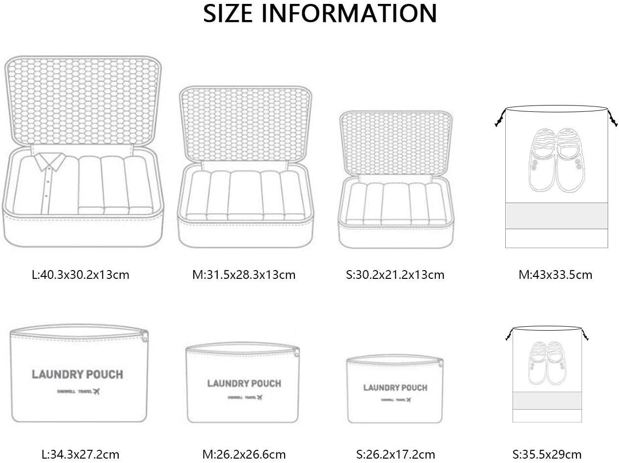 Vicloon Travel Luggage Organizers,Complete Set of Different Packing Cubes Waterproof Travel Storage Bags,Organizers Nylon Suitcases - Image 3