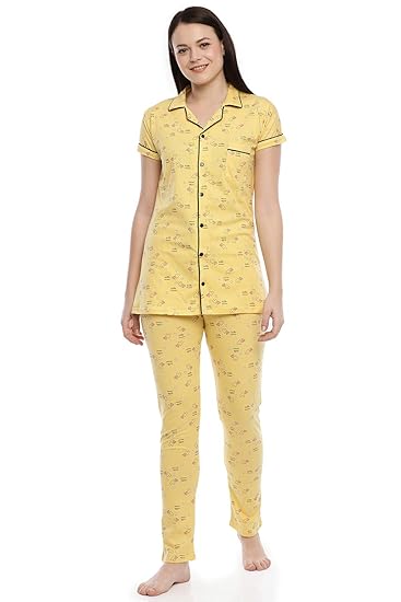 Womens Printed Maternity Nightsuit -Top and Bottom Set