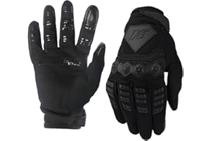KAIWENDE Men’s Dirt Bike Riding Gloves -Full Finger Touch-Screen Motocross/Motorcycle Gloves for BMX MX ATV MTB Off-Road Riding (Large, Black)