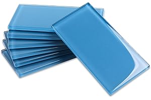 Adedeo Glass Subway Tile 3 x 6 Inch Vanadium Blue for Kitchen Backsplash Bathroom Wall Pack of 32 Sheets