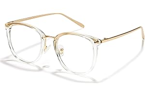 Cyxus Blue Light Glasses for Women, Blue Light Blocking Eyeglasses for Women, Round Computer Eyewear Anti Eye Strain Glasses