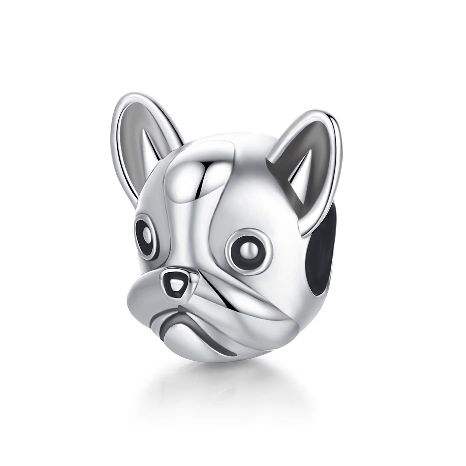 Eusense Dog Charm, 925 Sterling Silver Bulldog Charms Beads fit Pandora European Bracelet