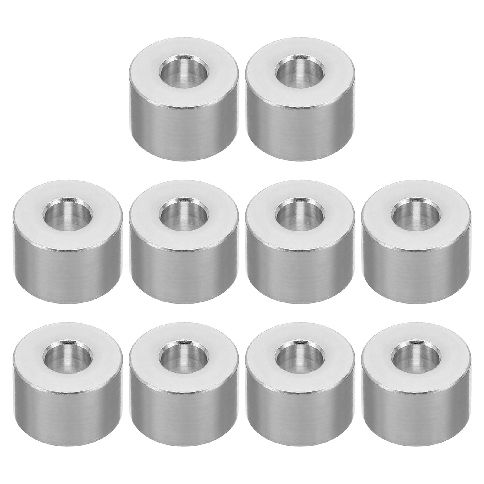 PATIKIL M6 Aluminum Spacers, 10Pcs Metal Spacer Aluminum Round 6.2mm ID x 15mm OD x 10mm L Thickness Aluminum Spacer Screw Standoff for 1/4" or M6 Screw Bolts