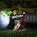 Hannah's cottage Bird Welcome Sign Garden Statue with Solar Light,Polyresin Garden Figurine for Outdoor Decoration(Outdoor Paradise)