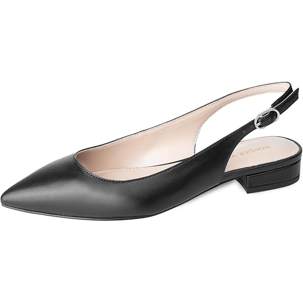 Amazon.com | FEVERSOLE Pointed Toe Casual Slingback Flat