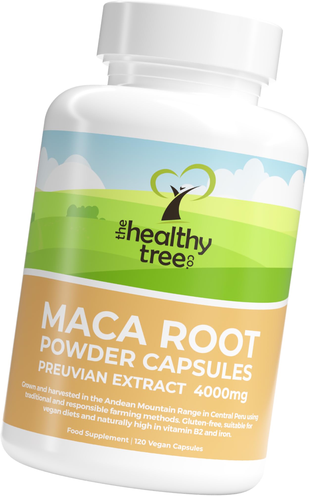 Maca Capsules by TheHealthyTree Company - High Strength 4000mg Extract per Capsule for Men and Women - 120 Vegan Maca Root Powder Tablets