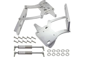 PKSABB Left and Right Side Billet Hood Hinge Kit Pair for Ford Mustang 1967-1969 Silver CNC Aluminum 3.3L 4.1L 4.7L 5.0L 5.8L