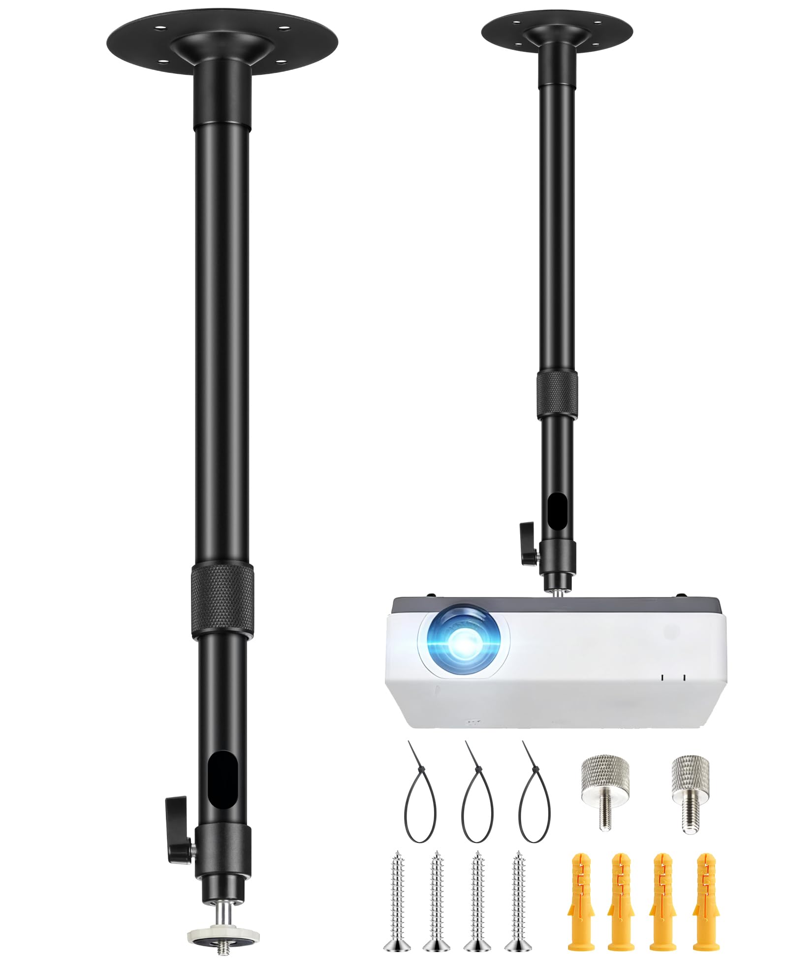 Photo 1 of 2-Be-Best Projector Mount Length 16-31in / 40-80cm Long Projector Ceiling Mount 360° Rotatable Ceiling Projectors Mounts Adjustable Bracket Mount Black