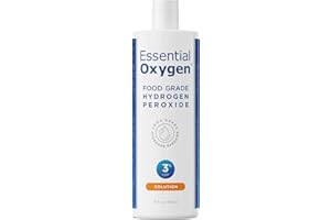 Essential Oxygen Food Grade Hydrogen Peroxide, Natural Cleaner, 3% USP, White, 16 Ounce