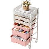 Rolling Craft Cart with 5 Drawers, Craft Cart with Wheels, Art Cart Organizer and Storage