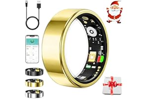 ZBNMY Christmas for Gifts Women Men,Smart Ring - White Elephant Gifts,Sleep Monitoring/Blood Oxygen/Motion Tracking,Waterproof & No Subscription Required,Gifts for Mom Dad Gold 8