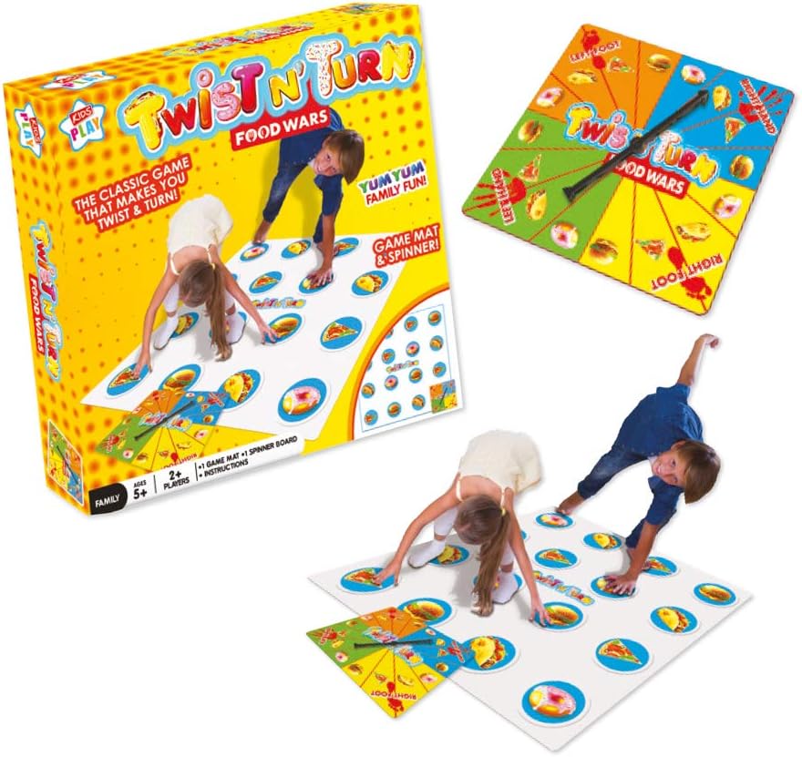 Kids Play, Activity Twist & Turn Food Wars Game, Family Games Idea for Kids, Cool Matt & Spinner Game, 2 or More Players