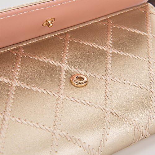 Symphonyw Women Leather Wallet,Long Fashion Crown Female's Handbag Money Wallet for Ladies Girls, Champagne, 19 cm x 9.5 cm x 3 cm - Image 4