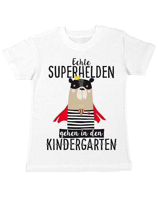 clothinx Kinder T-Shirt Kindergartenstart Echte Superhelden Gehen in den Kindergarten