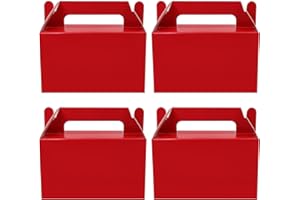 Oletx 12Pcs Dark Red Gable Gift Boxes, 5.9'' Small Party Favor Treat Box, Goodie Box, Cookie Candy Box for Birthday Party, and Any Fun Occasion Decoration Supplies.