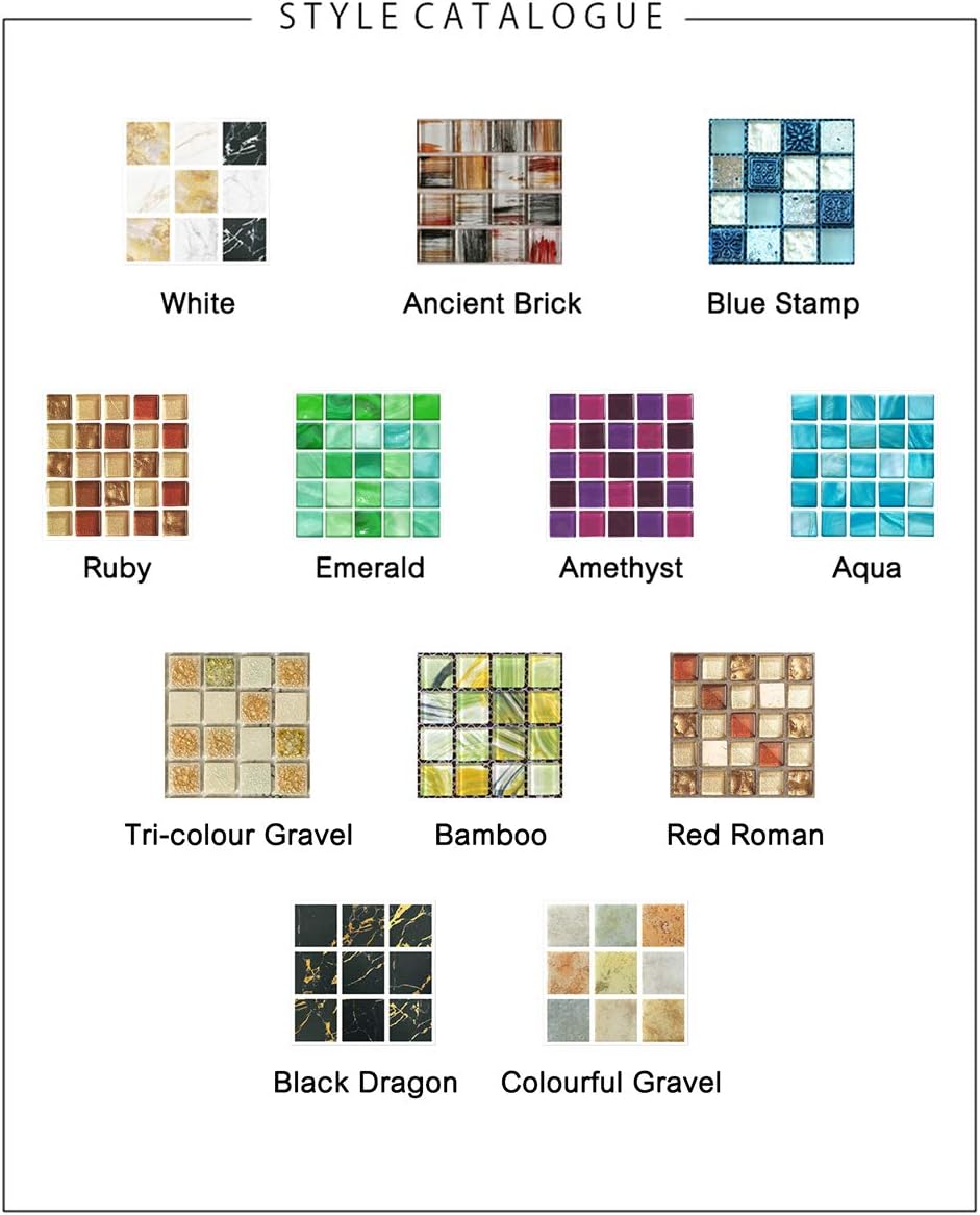 FBBULES 20PCS Mosaic Style Decorative Tile Stickers - Image 3