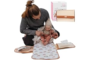 LilyMoon Portable Diaper Changing Pad — Non-Toxic, Oeko-TEX Certified - Designer Baby Changing Pad Portable Changing Pad for Baby, Foldable, Waterproof and Wipeable, Smart Travel Changing Pad