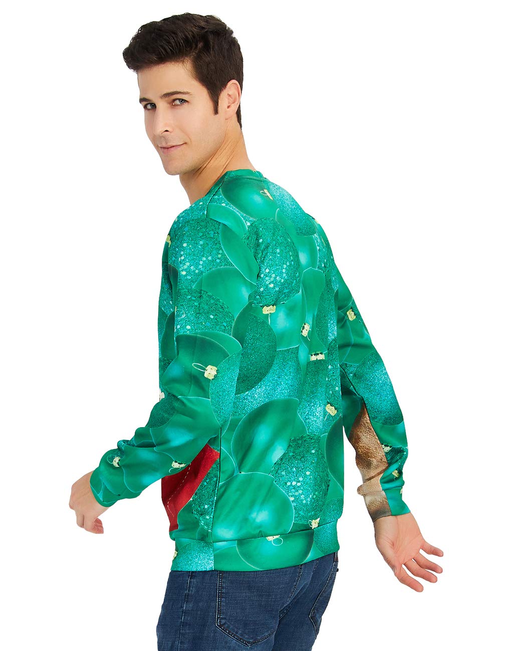 RAISEVERN Unisex Ugly Christmas Sloth Print Xmas Pullover Sweater Sweatshirt for Teen Boys Girls L Funny Sloth