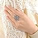 Dnswez Vintage Black Marcasite Crystal Butterfly Filigree Wide Cocktail Rings for Women Xmas Gift