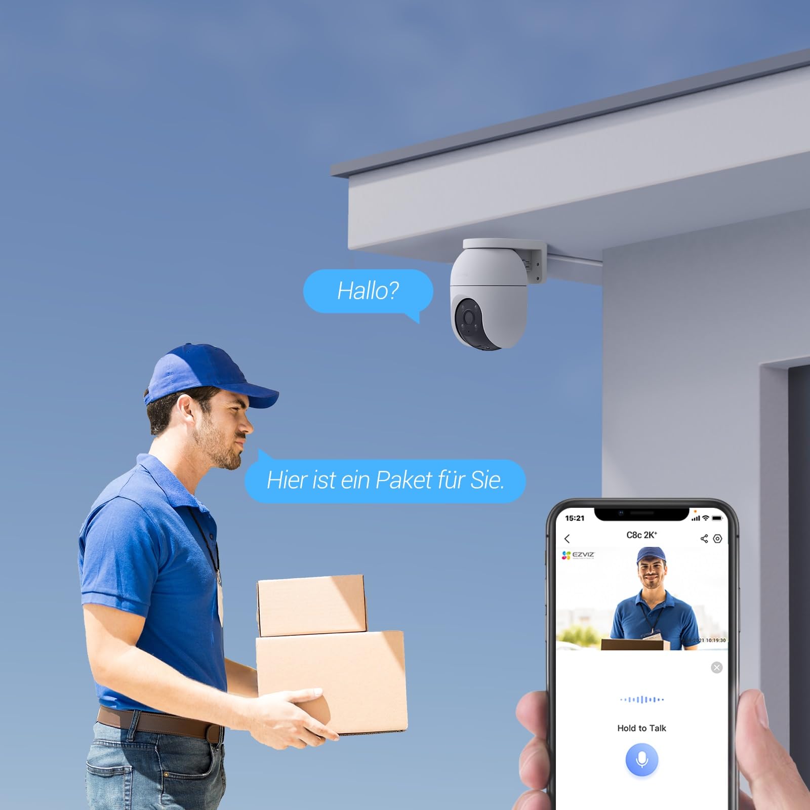 EZVIZ 5MP Pan&Tilt Überwachungskamera Aussen WLAN, 360° PTZ, Personen-/Fahrzeugerkennung, Zwei-Wege-Audio, Automatische Verfolgung, Farbnachtsicht, 2,4/5GHz WLAN 6, Wetterfest, C8c 3K 2er Pack 9