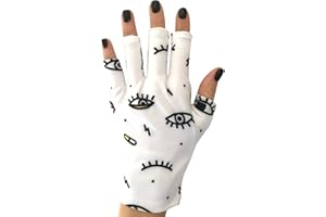 ManiGlovz - The Original UPF 50+ UV Light Protective Nail Gloves | Gel Manicure Gloves and Anti UV Fingerless Gloves for Women | Can be Used as Sun Protection Gloves for Driving | Eye Scream Print