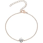 PAVOI 14K Gold Plated Cubic Zirconia Solitaire Diamond Bracelet | Bridesmaid Bracelets | Curb Cable Bracelets for Women