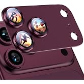 Uyiton for iPhone 18 Pro Max Camera Lens Protector, Metal Frame Glass Cover | Not Easy to Break, Strong Adsorption, Case-Friendly, Metal 9H Sapphire Glass Rear Camera Screen Cover, Burgundy