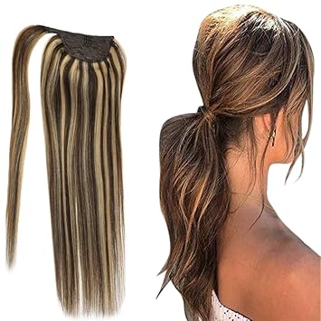 Amazon Com Easyouth Clip In Ponytail Human Hair Extensions 20