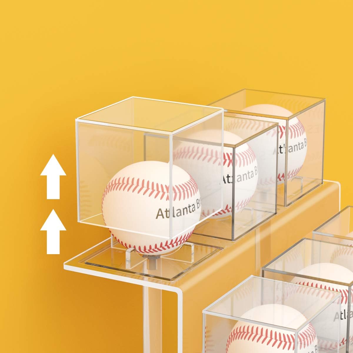 NIUBEE Acrylic Riser Holder for Autographed Baseball Display UV Protected Seat Cubes (9 Cases) : Sports & Outdoors