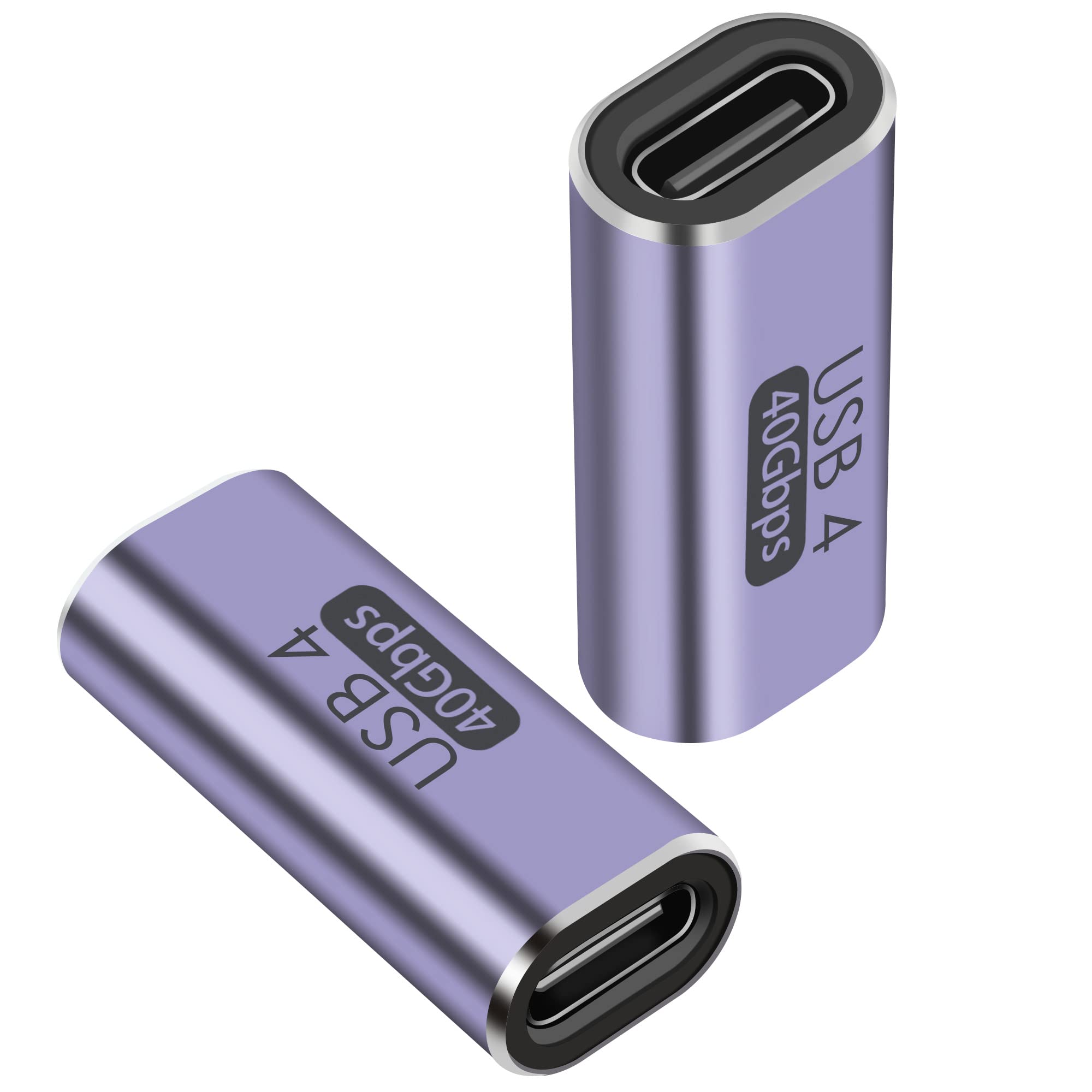 QIANRENON 40Gbps USB C Female to Female Adapter Coupler USB4.0 Type C Connector PD100W Fast Charge Audio/videoTransmission OTG, for Laptop Tablet Phone, 2 PCS