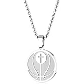Jewelady Sports Pendant Luke 1:37 Athletes Necklace Baseball Football Soccer Basketball Volleyball Team Coach Gift Inspirational Pendant for Men Women.