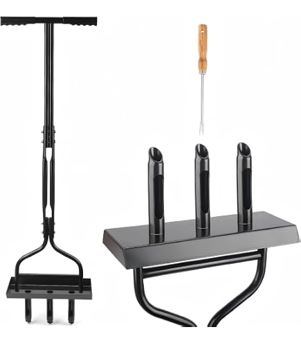 Aérateur De Pelouse Manuel 2 En 1 – 3 Dents Creuses + 3 Pointes, Hauteur 94 Cm | Pour Sol Compacté Et Drainage - 10