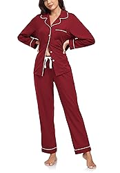 COLORFULLEAF Women's 100% Cotton Long Sleeve Pajama