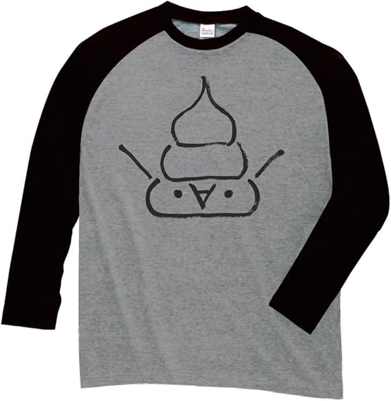 Amazon 筆で書いたaaシリーズ モララー ウンコー 長袖tシャツ グレー ブラックs オリジナルプリント 通販