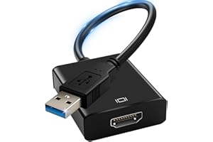 Herfair USB to HDMI Adapter for Monitor USB A 3.0 to HDTV Converter 1080P Full HD Video Display Connector Compatible with Windows 11/10/8/8.1/7 and MacOS System (Black, Driver Needed)