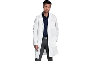 Cherokee White Lab Coat for Men or Women with 3 Pockets and Center back length 38" CK460