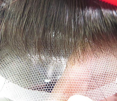 French Lace Hair Replacement System Hair Pieces Indian Remy Hair Toupee Various Colors (1B(darkest brown))