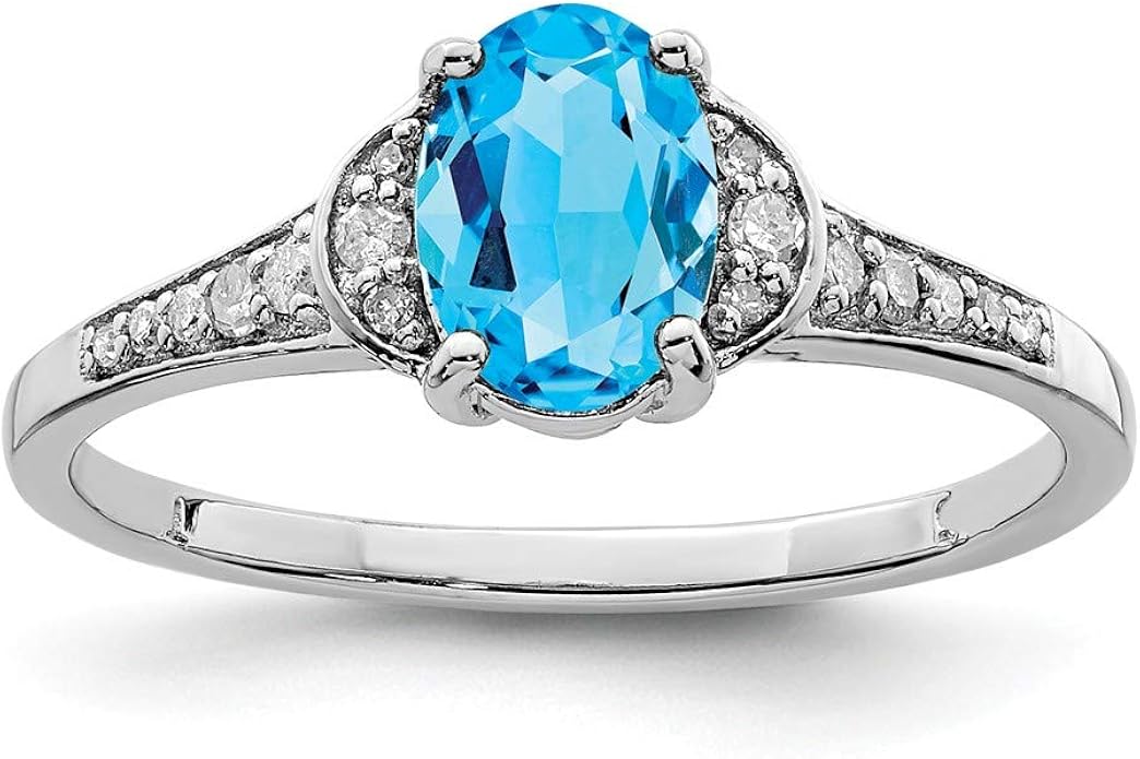 Colored Gemstones Gemstone Sterling Silver Rhodium Blue