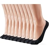 WISVOOO 3-9 Pairs No Show Socks Women Nylon Ultra Low Cut Non-Slip Thin Liner Socks Invisible Hidden Socks for Flats
