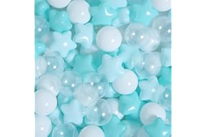 TRENDPLAY Star Ball Pit Balls for Toddlers -50 100 200 Count Star Balls Different Shapes, Non-Toxic Plastic Balls for Safe Play, Boys Girls Festival Party Decoration