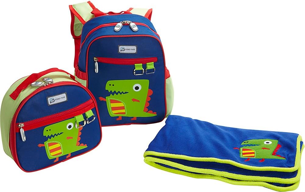 Sydney Paige Buy One/Give One Toddler Backpack + Lunch Bag + Blanket Set (Dino)