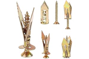 Maozaa 50 pcs Self-Drilling Drywall Anchors with Screws, 0.47x1.18 Inch Zinc Plated Steel Drywall Wall Anchors and Screws Kit Heavy Duty, Easy Application No Drill or Holes in Wall