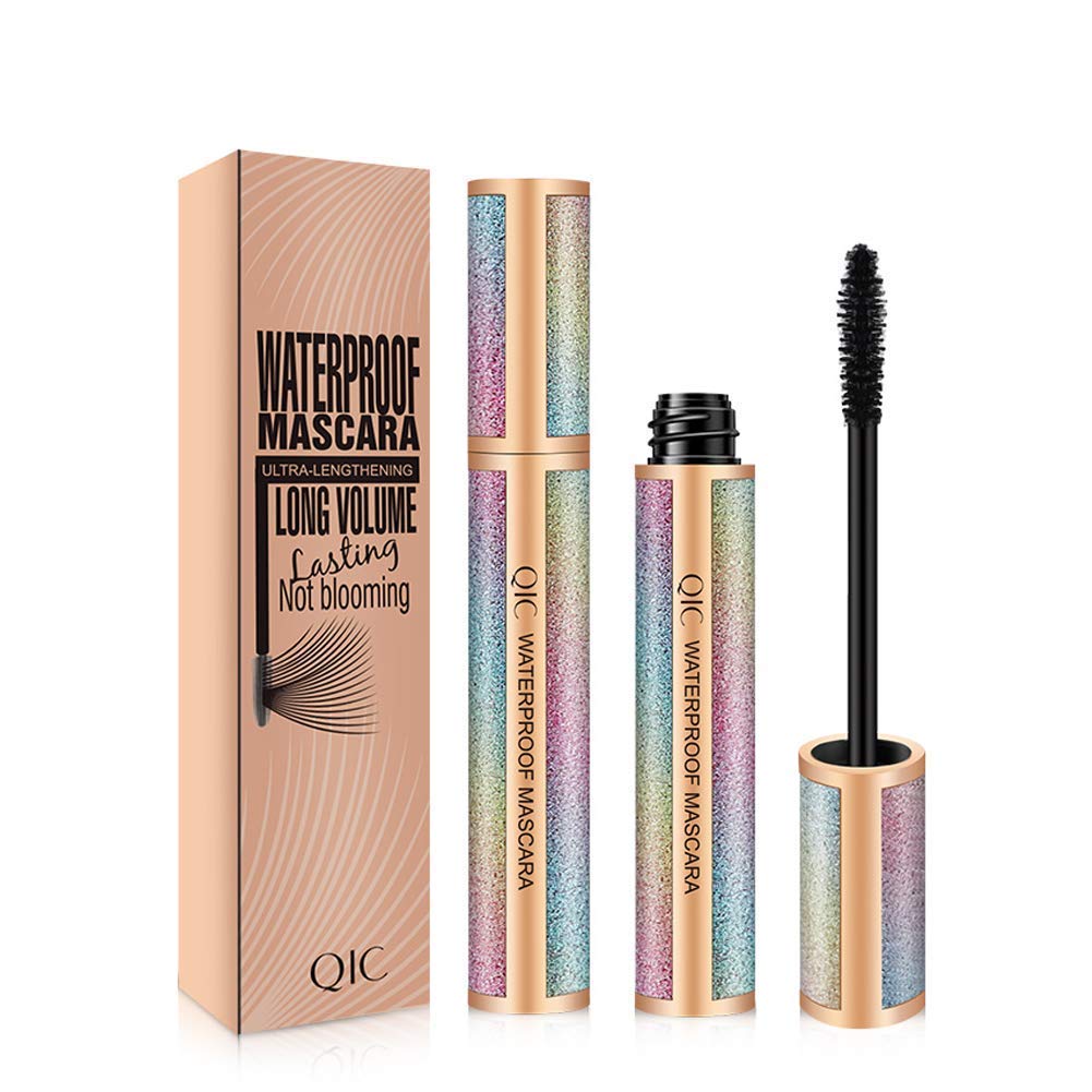 4D Silk Fiber Lash Mascara, Natural Smudge-proof & Waterproof Mascara, Black Thickening Lengthening Mascara No Clumping, Fuller Lashes, No Smudging Lasting All Day(1 Tube 4D Fiber)
