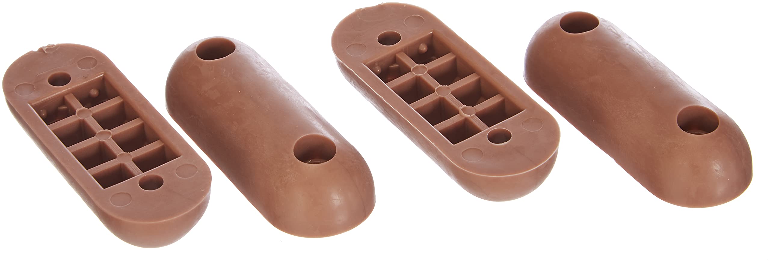 Merriway BH05103 (4 Pcs) Toilet WC Seat Buffers, Brown 60 x 22 x 12mm - Pack of 4 Pieces