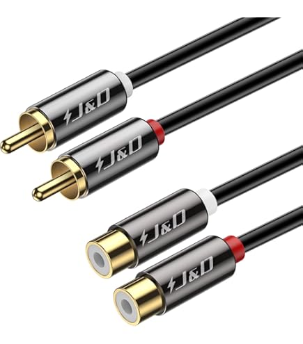 Amazon.com: J&D 2 RCA M/M Stereo Audio Cable, Gold-Plated 2RCA