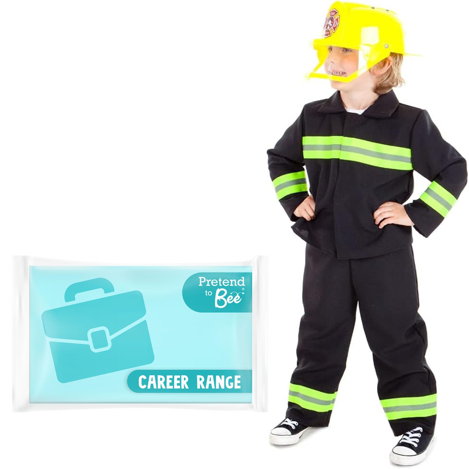 PRETEND TO BEE Emergency Services Fire and Rescue Officer Dress Up Costume for Kids, Multicoloured, 2-3 Years