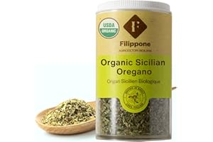 FILIPPONE Filippone® Organic Crushed Oregano Seasoning, 20 g (0.70 oz), Italian Dried Oregano Shaker, Sicilian Oregano with intense Aroma, Oregano Powder, USDA Organic Certification