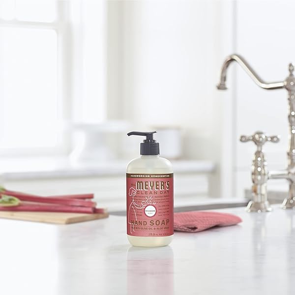 MRS. MEYER’S CLEAN DAY HAND SOAP, MADE WITH ESSENTIAL OILS, RHUBARB 12.5 FL OZ (PACK OF 6)